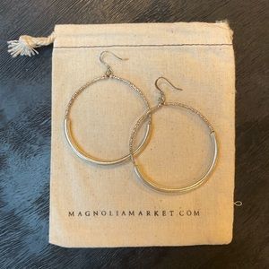 Magnolia market metal tube silver earrings